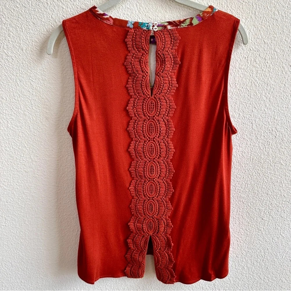 Daniel Rainn Boho Cottagecore Sleveless Top with Crochet Detail - Petite Medium - Picture 2 of 12